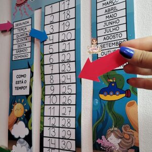 Calendário tema fundo do mar