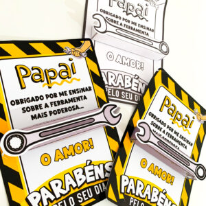Cartão Dia dos Pais tema Ferramentas.