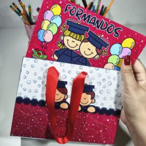 Moldura e Sacolinha Formandos Vermelha