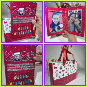 Moldura e Sacolinha Feliz Natal Vermelha - 2025