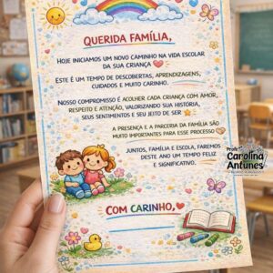 Carta de boas-vindas Família